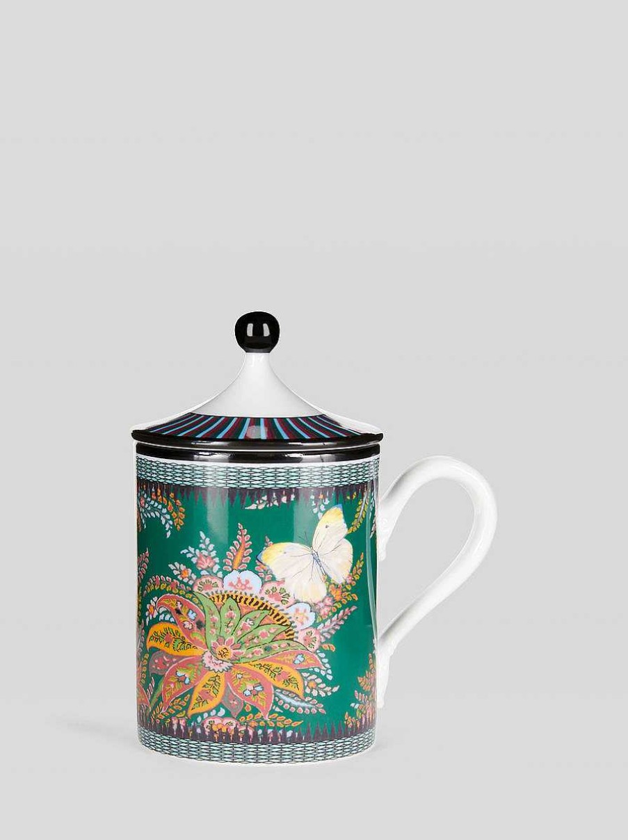 ETRO Floral Paisley Mug With Lid | Ginori 1735 Capsule