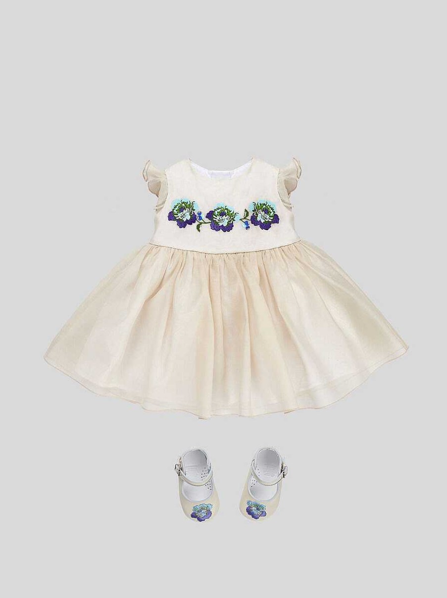 ETRO Baby Organza Dress With Floral Embroidery | Baby Girl 1-9 Months