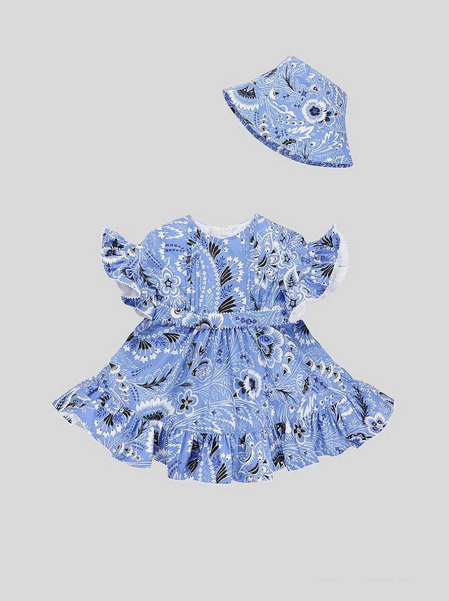 ETRO Baby Solid-Colour Paisley Dress With Ruffle | Baby Girl 1-9 Months