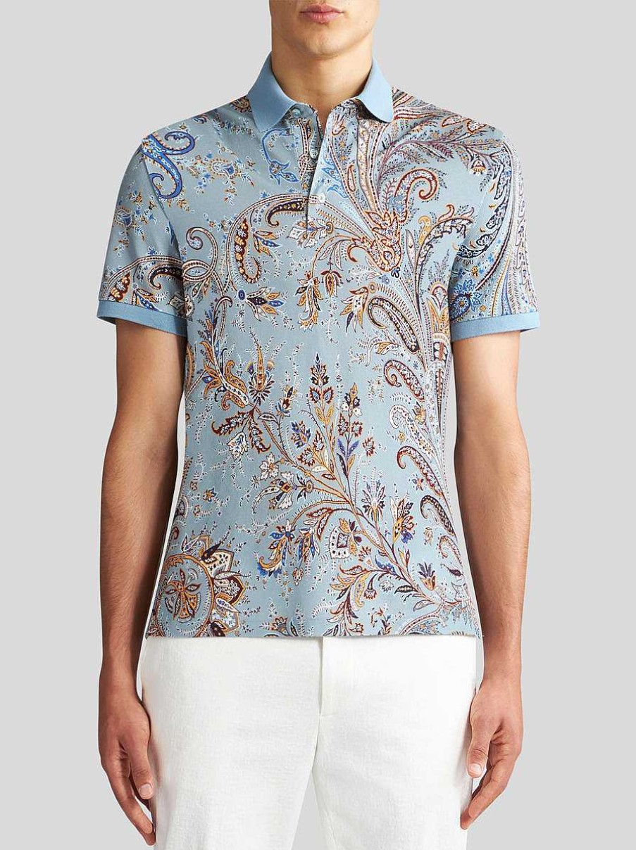 ETRO Multicoloured Paisley Polo Shirt With Logo | Polo Shirts